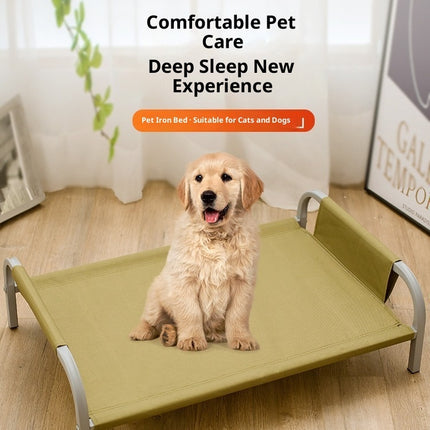 Peekaboo Studio Metal Pet Camp Bed Doghouse with Summer Shade Canopy