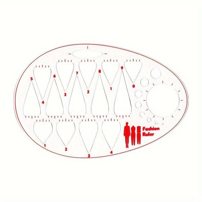 Acrylic Neckline Template Ruler - Essential Tool for Fashion Design and Pattern Creation