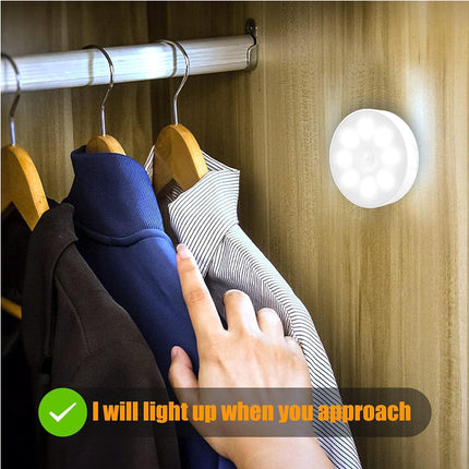 6 Pack Under Cabinet Lights Puck Lights 16 LEDs Wireless Motion Sensor