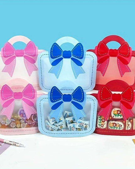 12-Pack Elegant Self-Standing Gift Bags with Charming Bows - Ideal for Celebrations, Treats & Business Packaging
