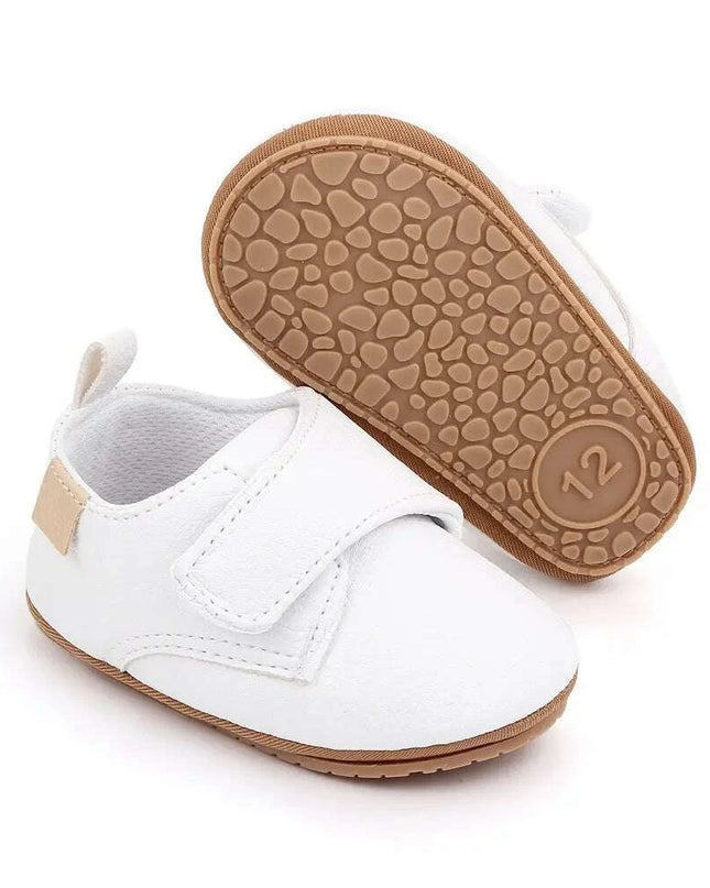 Newborn Baby Shoes Baby Boy Girl Shoes Classic Leather Rubber Sole Anti-slip