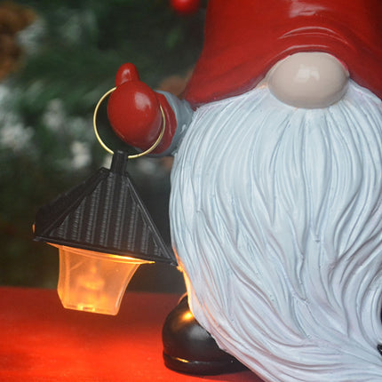 Peekaboo Studio Christmas Solar Lantern Garden Resin Statue, Weather-R