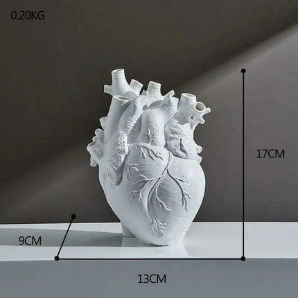 Anatomical Heart Artistry Resin Vase - Unique Home Accent Decor