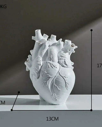 Anatomical Heart Artistry Resin Vase - Unique Home Accent Decor