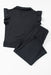 Black Textured Flutter Sleeve Top Wide Leg Pants Set