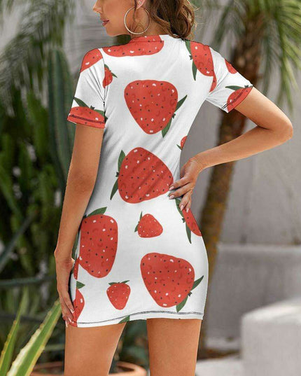 Chic Ivory Short Sleeve Wrap Dress for Women - Ideal for Any Event