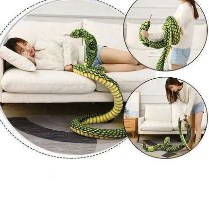 Realistic Cobra Snake Plush Toy - Versatile Educational Stuffed Animal for Home Decor and Play