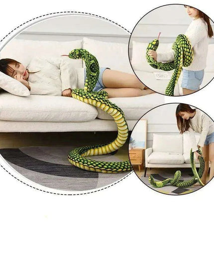 Realistic Cobra Snake Plush Toy - Versatile Educational Stuffed Animal for Home Decor and Play