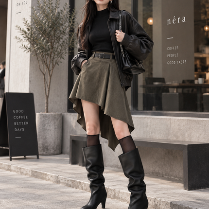 Women's Slouch Knee High Boots — Pointed Toe Block Heel Wide Calf Boots womens-slouch-knee-high-boots-pointed-toe-block-heel-wide-calf Clothing, Shoes & Jewelry›Women›Shoes›Boots›Knee-High