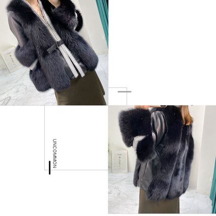 Peekaboo Studio Women's Artificial Fox Fur Jacket - Cozy & Stylish
