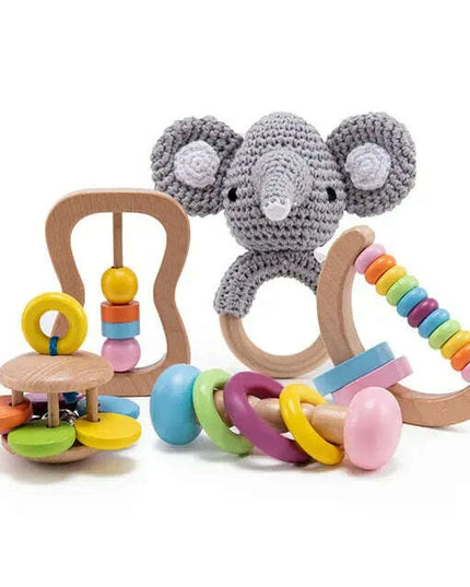 Baby Milestone Bath Toy Set with Swaddle Wrap, Rattle, and Bibs for Newborn