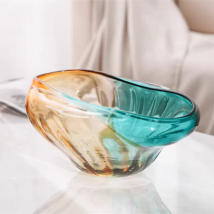 Peekaboo Studio Colorful Glass Fruit Bowl - Stylish Tabletop Organizer