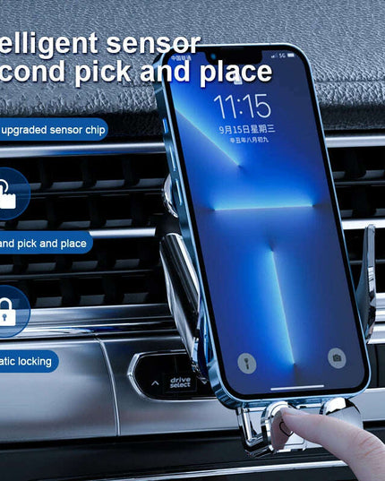 Innovative 15W Wireless Fast Charging Car Phone Mount - Mobile Device Holder for Auto Accessories