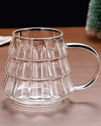 Christmas Glass Coffee Ice Transparent Mug With Handle