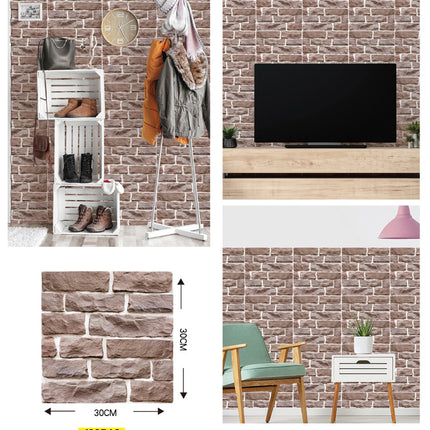 Wood Grain Sticker Living Room 3D Wallpaper Home Decoration