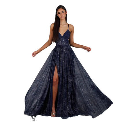 Peekaboo Studio Elegant V-Neck Sleeveless Party Dress with Flared Hem