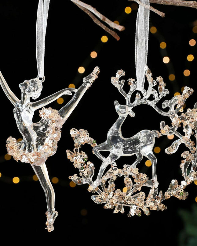 Christmas Decorations Sequined Acrylic Pendant