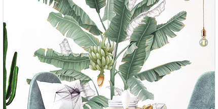 Banana Tree Bedroom Sofa Background Wall Decoration Pastoral Plant Wal