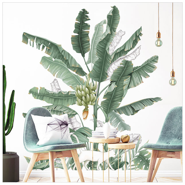 Banana Tree Bedroom Sofa Background Wall Decoration Pastoral Plant Wal