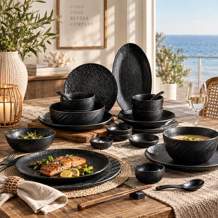 Handmade Artisan Ceramic Dining Set - Très Elite
