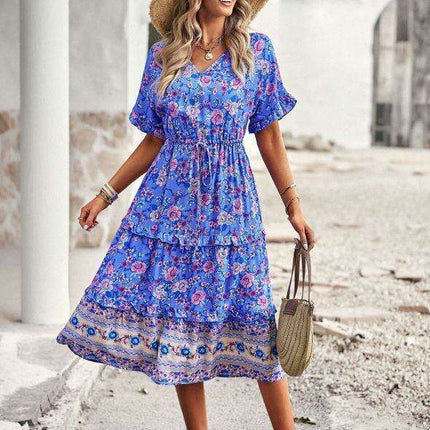 Bohemian Inspired A-Line Skirt with Eye-Catching Print for Women