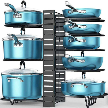 8-Tier Customizable Kitchen Cookware Organizer for Maximum Efficiency and Longevity - Très Elite