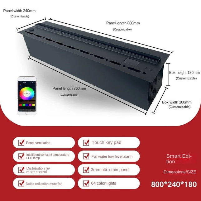 Modern 3D Steam Fireplace Insert & Humidifier for Home