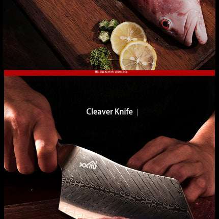 Damascus Kitchen Knife For Slicing Meat And Cutting Fruit