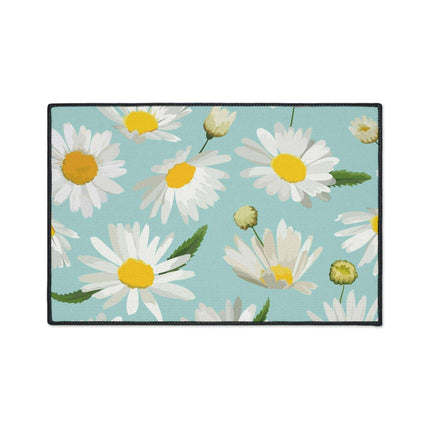 Chic Geometric Chamomile Area Rug with Elegant Black Edging and Anti-Slip Base
