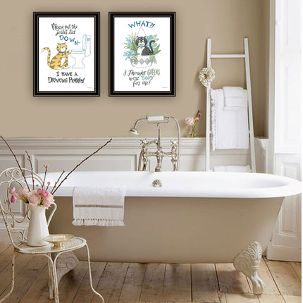 Deb Strain 2-Piece "I Have A Drinking Problem" Black Framed Wall Art