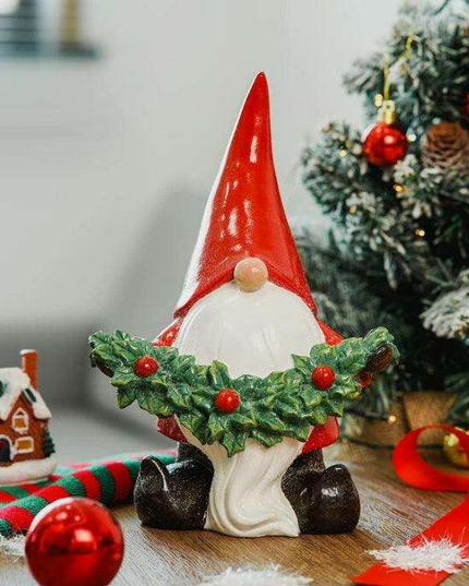 Jolly Santa Gnome Figurine - Festive Holiday Home Decoration