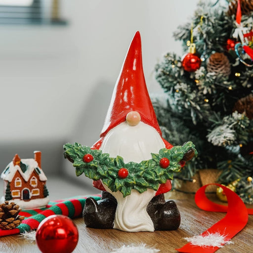 Santa Claus Gnome Resin Ornament for Christmas Festive Decor