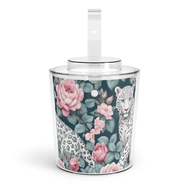 Customizable Lucite Ice Bucket Set with Tongs - 3 Quart Capacity