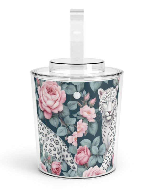 Customizable Lucite Ice Bucket Set with Tongs - 3 Quart Capacity