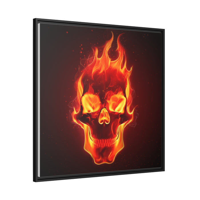 Eco-Friendly Fire Skull Matte Canvas Art for Stylish Homes