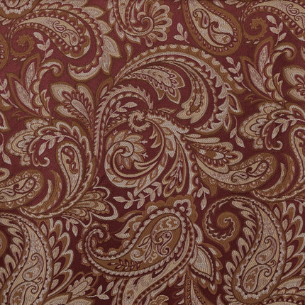 Room & Decor Jacquard Rod Pocket Valance, Beaded, Burgundy 50x18