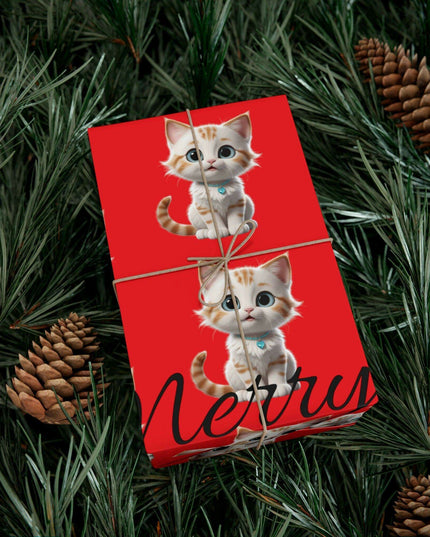 Eco-Chic Cat Themed Customizable Holiday Gift Wrap Collection