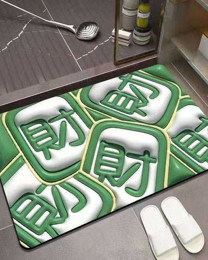 Elegant 3D Floral Design Quick-Dry Bath Mat