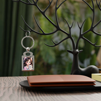 Personalized Shiny Swivel Photo Keyring for Cherished Memories