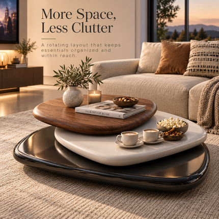 Rotating Coffee Table - Italian Minimalist Floating Design