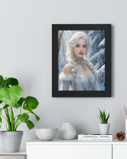 Winter Wonderland Puppy Framed Gaming Art - Sustainable Decor for Your Home