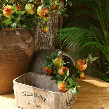 80cm Faux Pomegranate Bouquet - 6 Head Foam Fruit for Elegant Home and Event Decoration - Très Elite