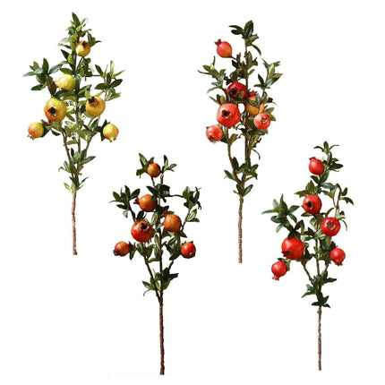 80cm Faux Pomegranate Bouquet - 6 Head Foam Fruit for Elegant Home and Event Decoration - Très Elite