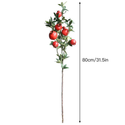 80cm Faux Pomegranate Bouquet - 6 Head Foam Fruit for Elegant Home and Event Decoration - Très Elite