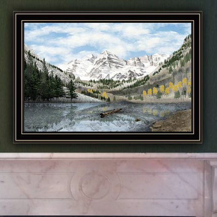 Billy Jacobs Maroon Bells Black Framed Wall Art - Multicolor Print