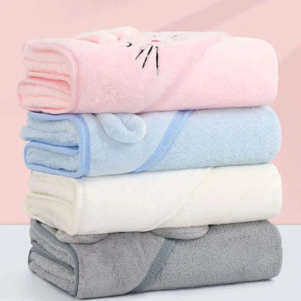 80x80 Cozy Cotton Fleece Newborn Wrap Blanket for Infants 0-12 Months - All-Season Absorbent Bath Towel in White, Pink, Blue, Gray - Très Elite
