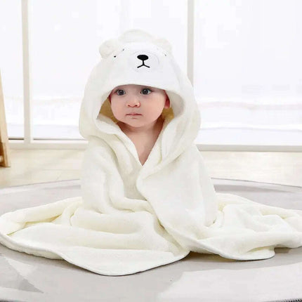 80x80 Cozy Cotton Fleece Newborn Wrap Blanket for Infants 0-12 Months - All-Season Absorbent Bath Towel in White, Pink, Blue, Gray - Très Elite