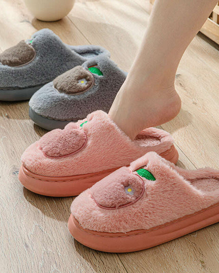 Cotton Slippers For Women Autumn And Winter Indoor Warm And Cute Home Slippers Non-slip Fuzzy Plush Shoes