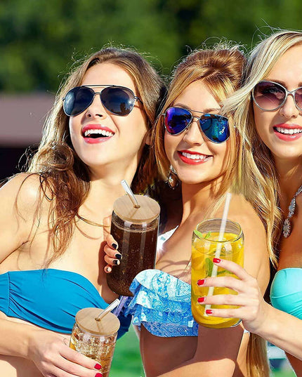 Elegant Can-Shaped Glass Tumbler Set - 4 Premium Cups for Luxurious Beverage Experiences