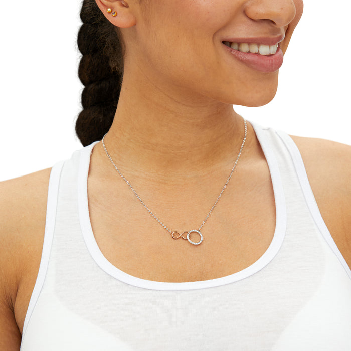 Eternal Charm Rose Gold Crystal Infinity Necklace